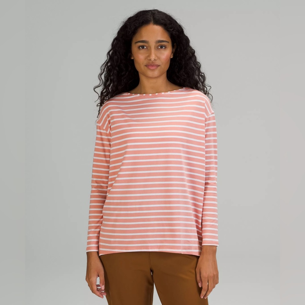 Lululemon Back In Action Long Sleeve Shirt Yachtie Stripe